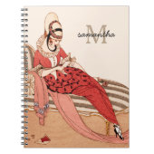 Romantische Jugendstil-Mode Monogram Notizblock (Vorderseite)