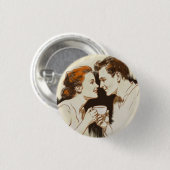 Romantische Kaffeedatepaare, die sich süßen Blick  Button (Vorne & Hinten)