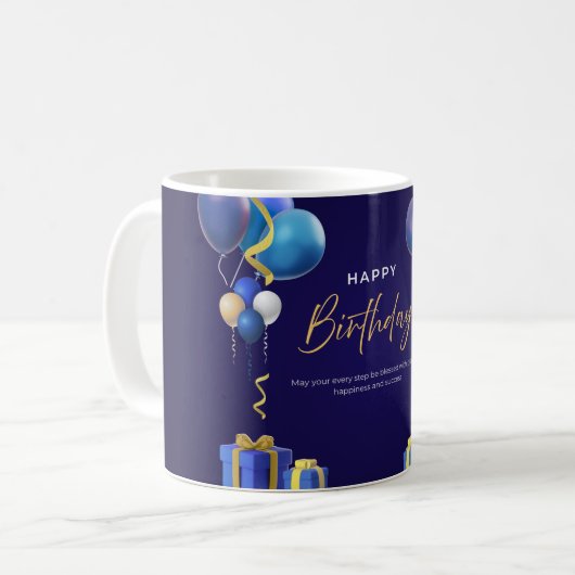 Romantische Kaffeetasse mit Zitat . (Vorderseite Links)