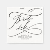 Romantische Kalligrafie als Brautparty Serviette (Vorderseite)