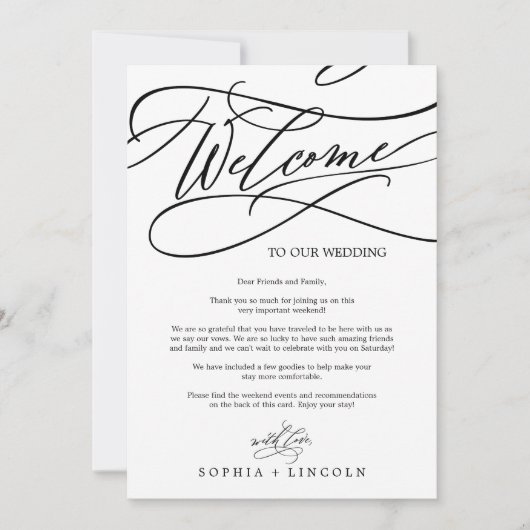 Romantische Kalligrafie Begrüßungsschreiben und Re (Vorderseite)