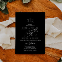 Romantische Kalligrafie | Black Monogram Wedding