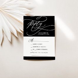Romantische Kalligrafie | Black Song Request UAWG  RSVP Karte