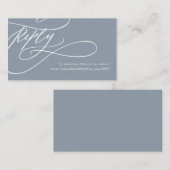 Romantische Kalligrafie | Blue and White Website U Begleitkarte (Vorne/Hinten)