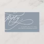 Romantische Kalligrafie | Blue and White Website U Begleitkarte (Vorderseite)