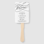 Romantische Kalligrafie Blüh Wedding Program Fan Fächer (Vorderseite)