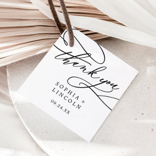 Romantische Kalligrafie   Blüh Wedding Vielen Dank Geschenkanhänger
