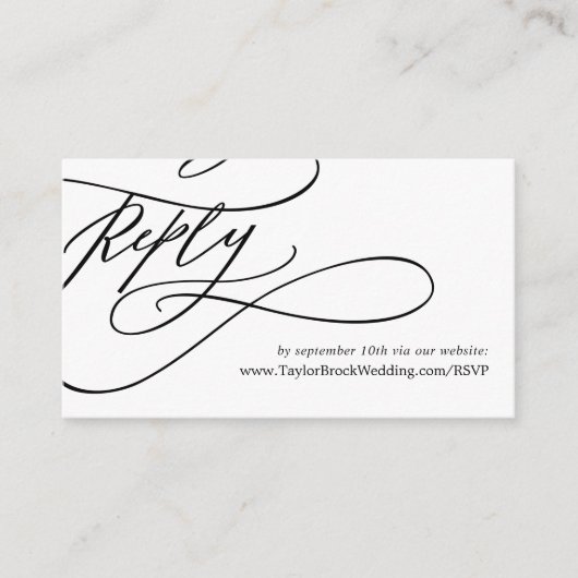 Romantische Kalligrafie Blüh Wedding Website UAWG Begleitkarte (Vorderseite)