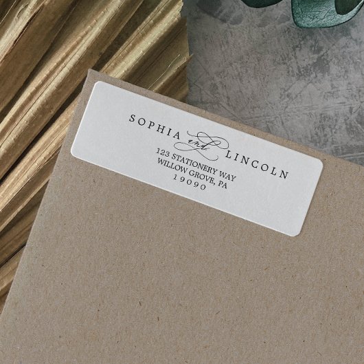 Romantische Kalligrafie Blühe Rücksendeadresse