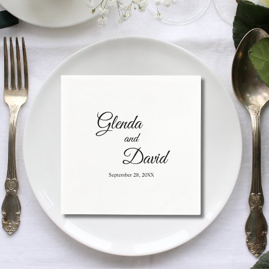 Romantische Kalligrafie Blüht Custom Wedding Serviette