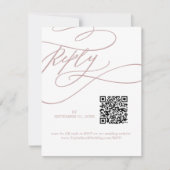 Romantische Kalligrafie Blush Pink QR Code Hochzei RSVP Karte (Vorderseite)