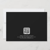 Romantische Kalligrafie | Dark Black QR Code Save The Date (Rückseite)