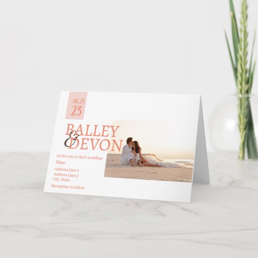 Romantische Kalligrafie Die Hochzeit Einladung (Vorderseite)