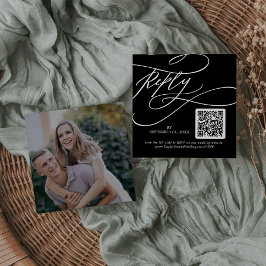 Romantische Kalligrafie Dunkles Foto QR Code UAWG Begleitkarte