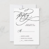 Romantische Kalligrafie | Einfache RSVP-Karte Gebl RSVP Karte (Vorderseite)
