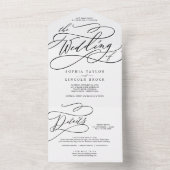 Romantische Kalligrafie Elegante Details UAWG Hoch All In One Einladung (Innen Boden)