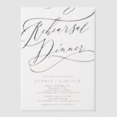 Romantische Kalligrafie Elegante Probe Abendessen Pergament Einladungen (Vorderseite)