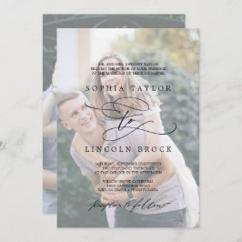 Romantische Kalligrafie | Faded Foto Formal Weddin Einladung