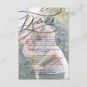 Romantische Kalligrafie-Foto-Detailkarte Begleitkarte (Vorderseite)