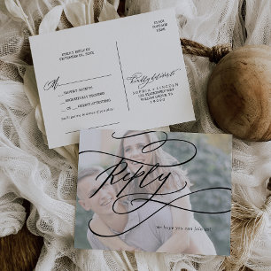 Romantische Kalligrafie Foto Song Request UAWG Einladungspostkarte