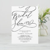 Romantische Kalligrafie | GEBLÜHT BRAUTPARTY Einladung (Stehend Vorderseite)