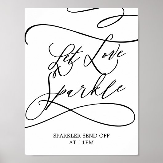 Romantische Kalligrafie Gelassen Liebe Sparkle Zei Poster (Vorne)