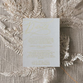 Romantische Kalligrafie Gold Foil Details Karte