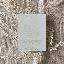 Romantische Kalligrafie Gold Foil Details Karte