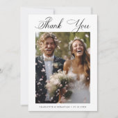 Romantische Kalligrafie Hochzeit 2 Foto Dankeskarte (Vorderseite)