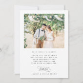 Romantische Kalligrafie Hochzeit 4 Foto Dankeskarte (Rückseite)