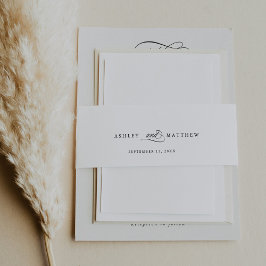 Romantische Kalligrafie-Hochzeit Einladungsbanderole