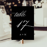 Romantische Kalligrafie Hochzeit Nummer 17, schwar Tischnummer<br><div class="desc">Tabelle 17. Bitte Karo alle verfügbaren Nummern. | Romantische und elegante Wirble Kalligraphie Hochzeitskalibrierung Tischnummer mit Monogrammen. Für eine weiter gehende Anpassung dieses Designs klicken Sie bitte auf den BUTTON BLAU DESIGN TOOL oben!</div>