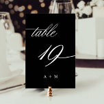 Romantische Kalligrafie Hochzeit Nummer 19, schwar Tischnummer<br><div class="desc">Tabelle 19. Bitte Karo alle verfügbaren Nummern. | Romantische und elegante Wirble Kalligraphie Hochzeitskalibrierung Tischnummer mit Monogrammen. Für eine weiter gehende Anpassung dieses Designs klicken Sie bitte auf den BUTTON BLAU DESIGN TOOL oben!</div>