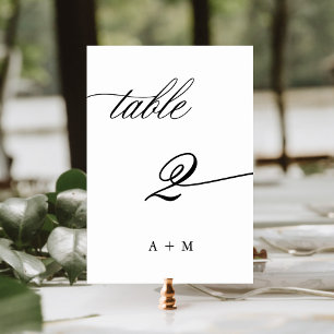 Romantische Kalligrafie-Hochzeit Nummer 2, Tischnummer
