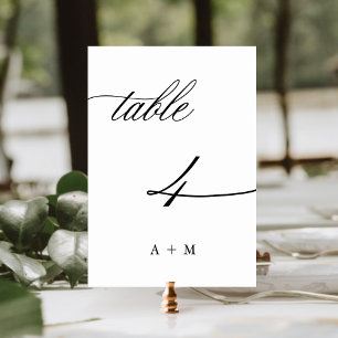 Romantische Kalligrafie Hochzeit Nummer 4, Tischnummer