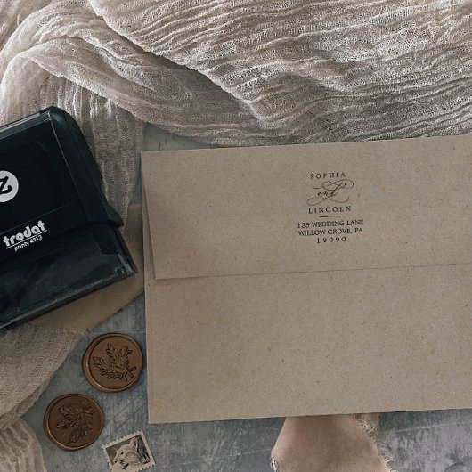 Romantische Kalligrafie-Hochzeit Permastempel