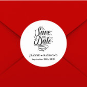 Romantische Kalligrafie Hochzeit Save the Date maß Runder Aufkleber