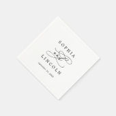 Romantische Kalligrafie | Hochzeitstag Geblüht Serviette (Ecke)