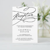 Romantische Kalligrafie-Hochzeitstiefkarte Begleitkarte (Stehend Vorderseite)