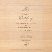 Romantische Kalligrafie Klassik Moderne Acryleinladungen (Vorderseite)