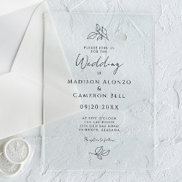 Romantische Kalligrafie Klassik Moderne Acryleinladungen