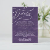 Romantische Kalligrafie Lila Wasserfarbendetails Begleitkarte (Stehend Vorderseite)