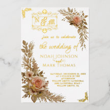 Romantische Kalligrafie-Monogramm-Foto-Hochzeit