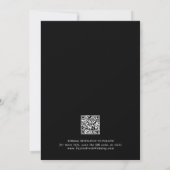 Romantische Kalligrafie QR Code Dunkles Foto Save The Date (Rückseite)