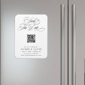 Romantische Kalligrafie QR-Code Hochzeit Speichern Magnet
