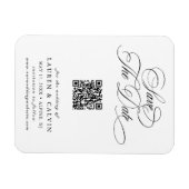 Romantische Kalligrafie QR-Code Hochzeit Speichern Magnet (Horizontal)