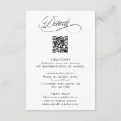 Romantische Kalligrafie QR Code Hochzeitdetails Begleitkarte (Vorderseite)