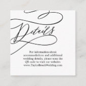 Romantische Kalligrafie QR Code Hochzeitdetails Begleitkarte (Vorderseite)