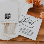 Romantische Kalligrafie QR Code Hochzeitdetails Begleitkarte