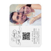 Romantische Kalligrafie - QR-Code Save the Date Fo Magnet (Vertikal)